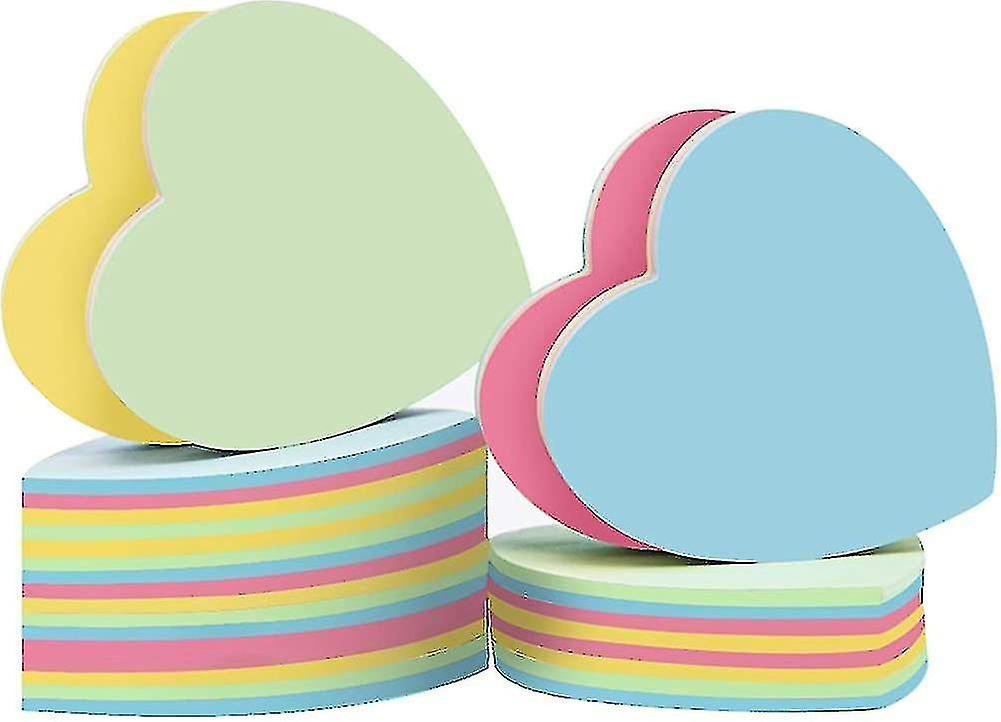 Κολλώδεις σημειώσεις σχήμα καρδιάς - 10 μαξιλάρια 76x76mm self stick post memo χαριτωμένο μικτό χρώμα για το δώρο acsergery γραφείων