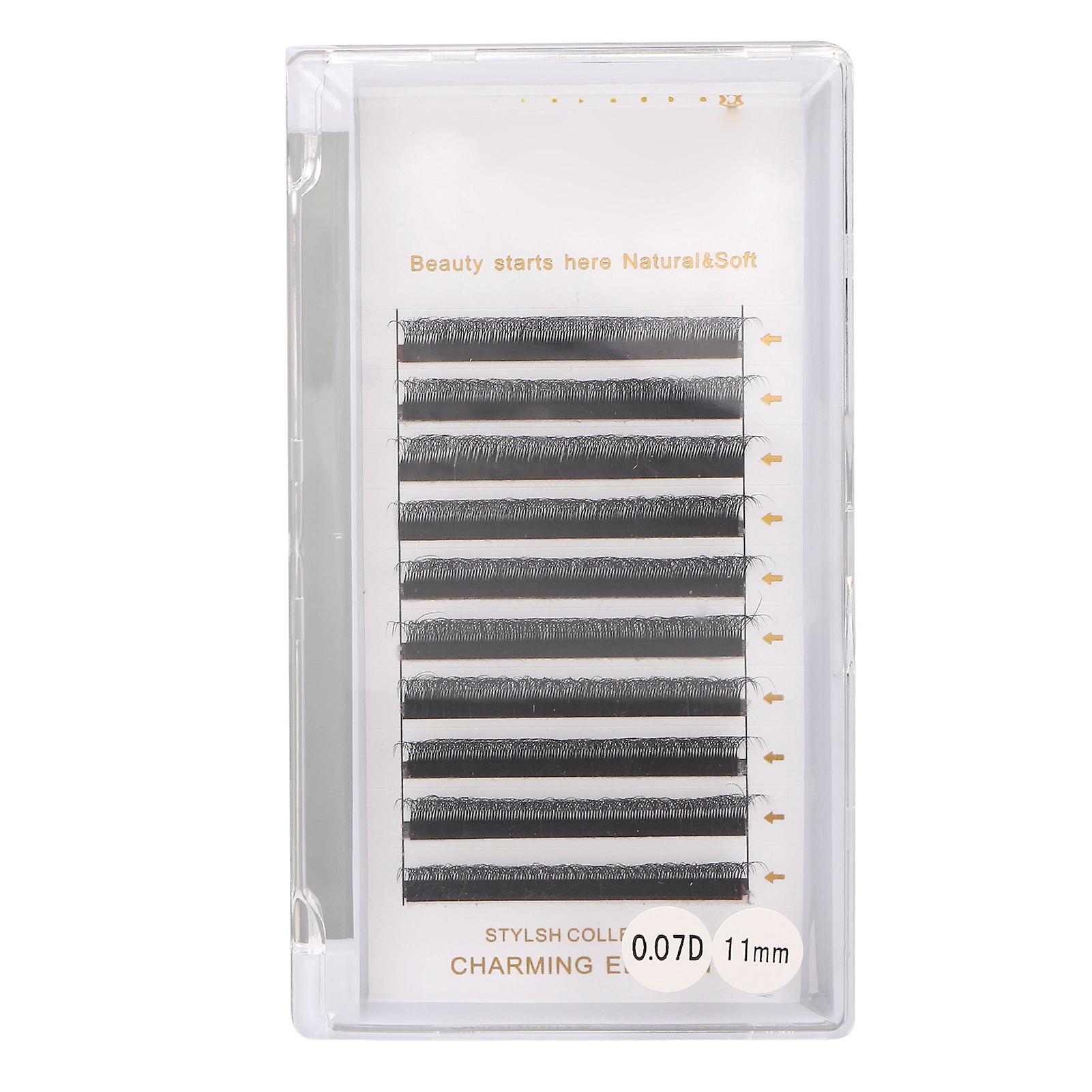 Lashes Clusters Fanning 3D 10 Rows 0.07mm D Curl Light Soft Extension False Eyelashes for Makeup 11mm Length