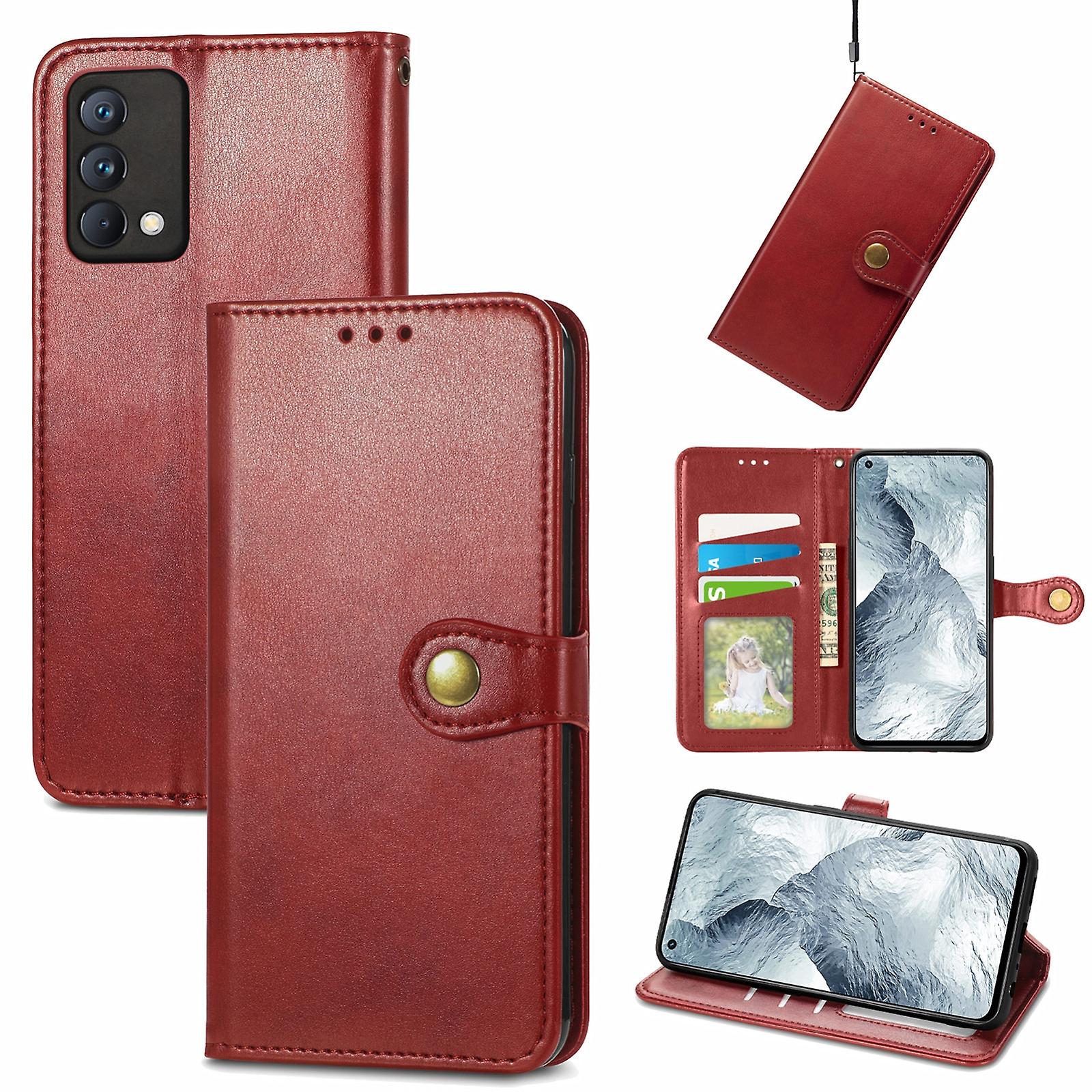 Solid Color Buckle Leather Case For OPPO Realme GT Master