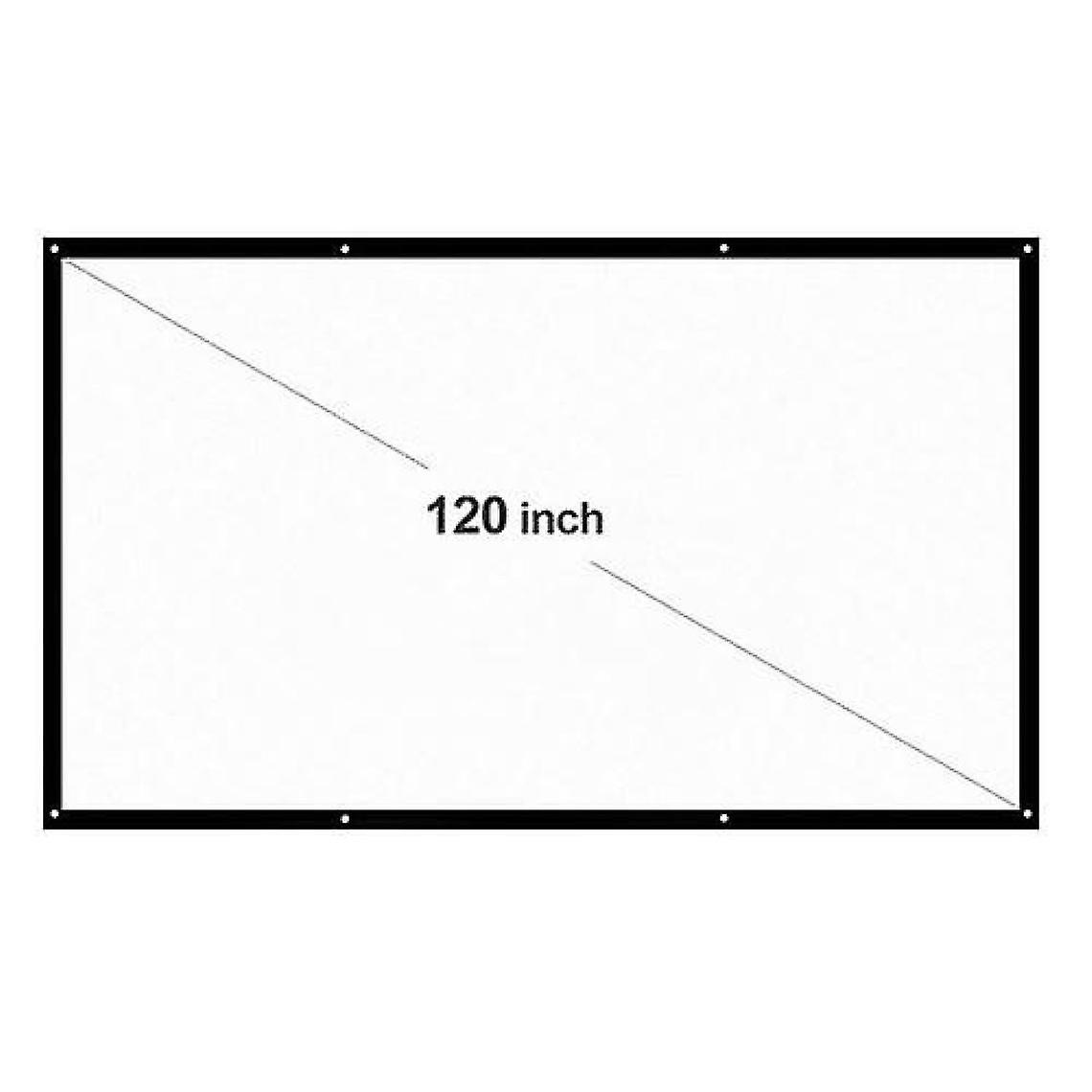H120 120''hd 16:9 Diagonal Folding Portable Projector Screen For Home Movie White