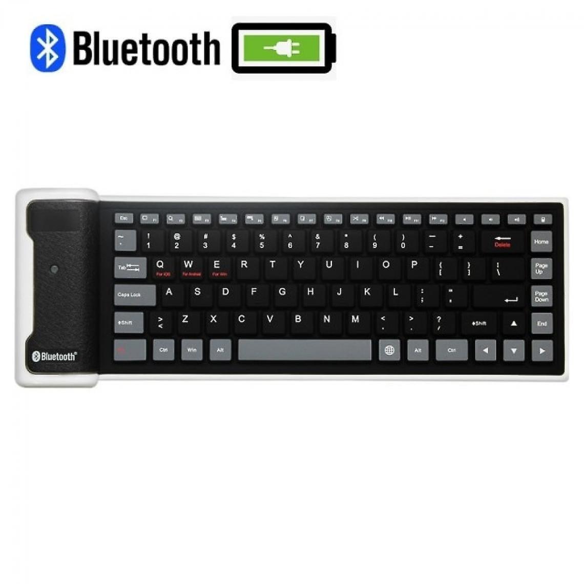 Mini Ergonomic Wireless Bluetooth Computer Keyboard Foldable Rechargeable Keychain Portable Silicone Waterproof Keyboard Ipad Pc | Keyboard (black)