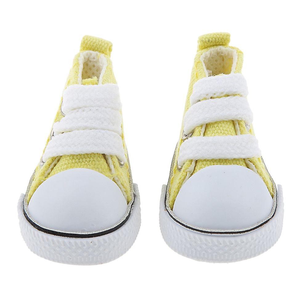 Top High Pair Of Canvas Shoe Laces For 1/6 Bjd Dolls Accessory Yellow