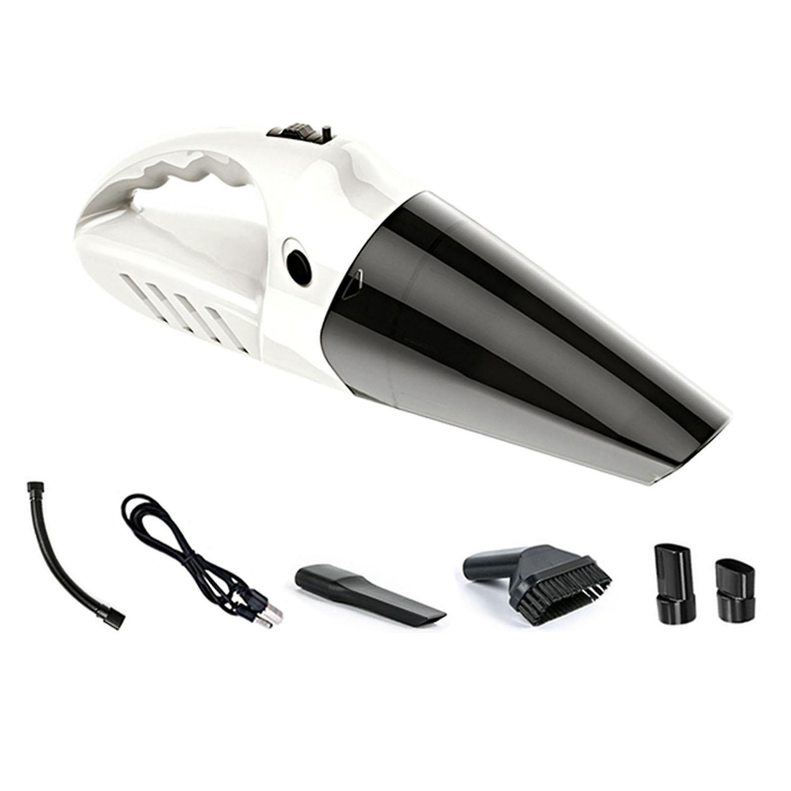 Portable Car Vacuum Cleaner Rechargeable with 4 Attachments for Car Interior White