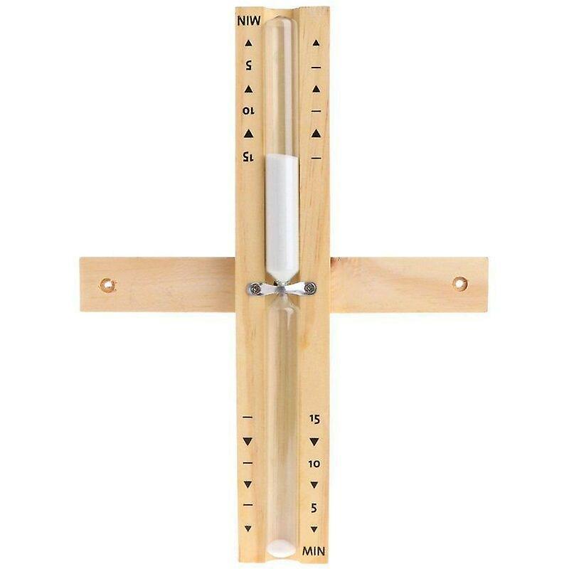Wooden Sauna Hourglass 15 Minutes - Sauna Accessory - Timer with Rotating Hourglass - Heat Resistant - Wall Mounted - Environmentally Friendly