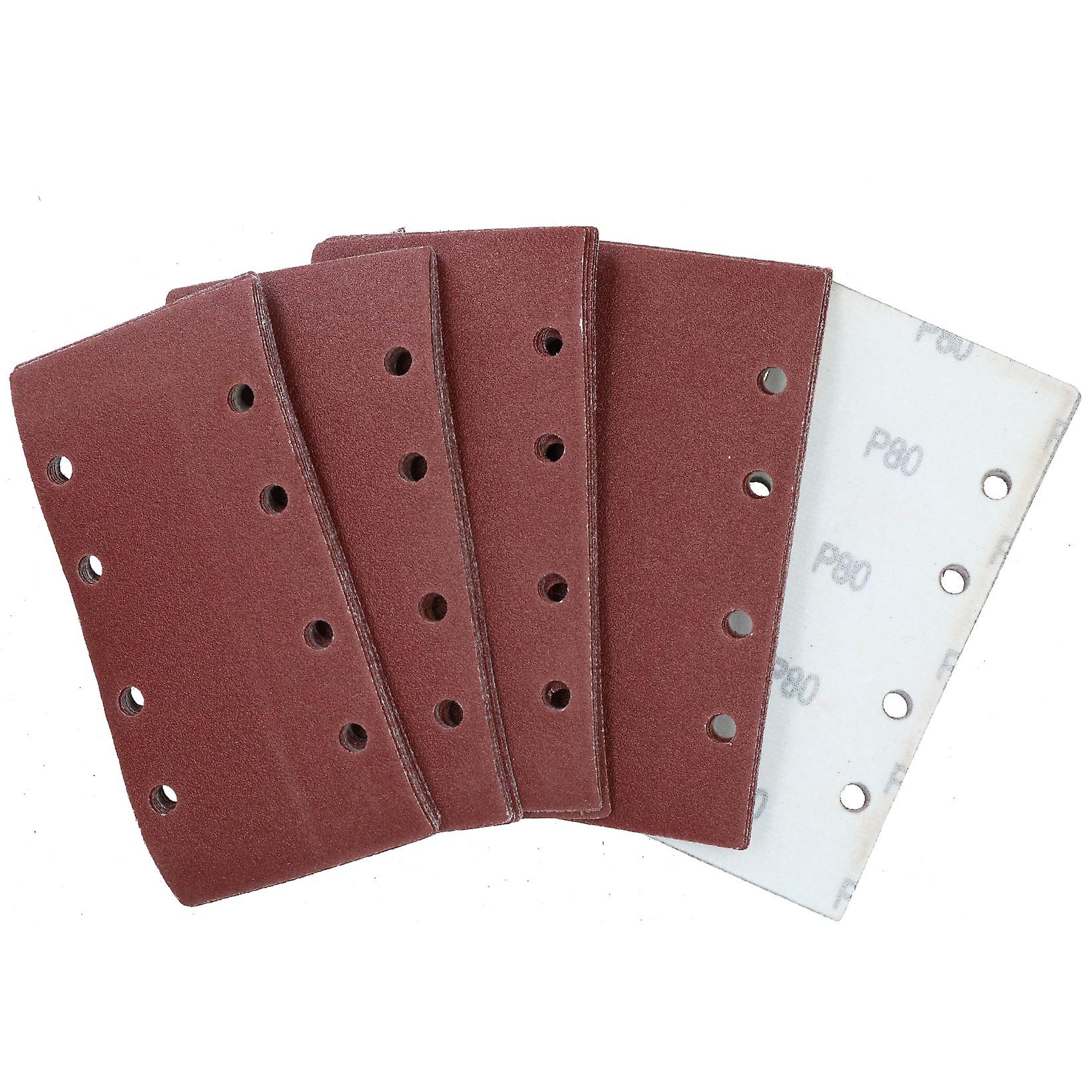 Hook/Loop 1/3 Sheet Sanding Sander Sandpaper Pads 50 Pack 80 Grit