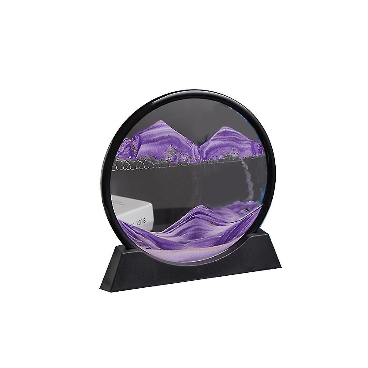 Sandscape Moving Sand Art Picture Round Hourglass 3d Mountain Sandscape Motion Display Flowing Sand