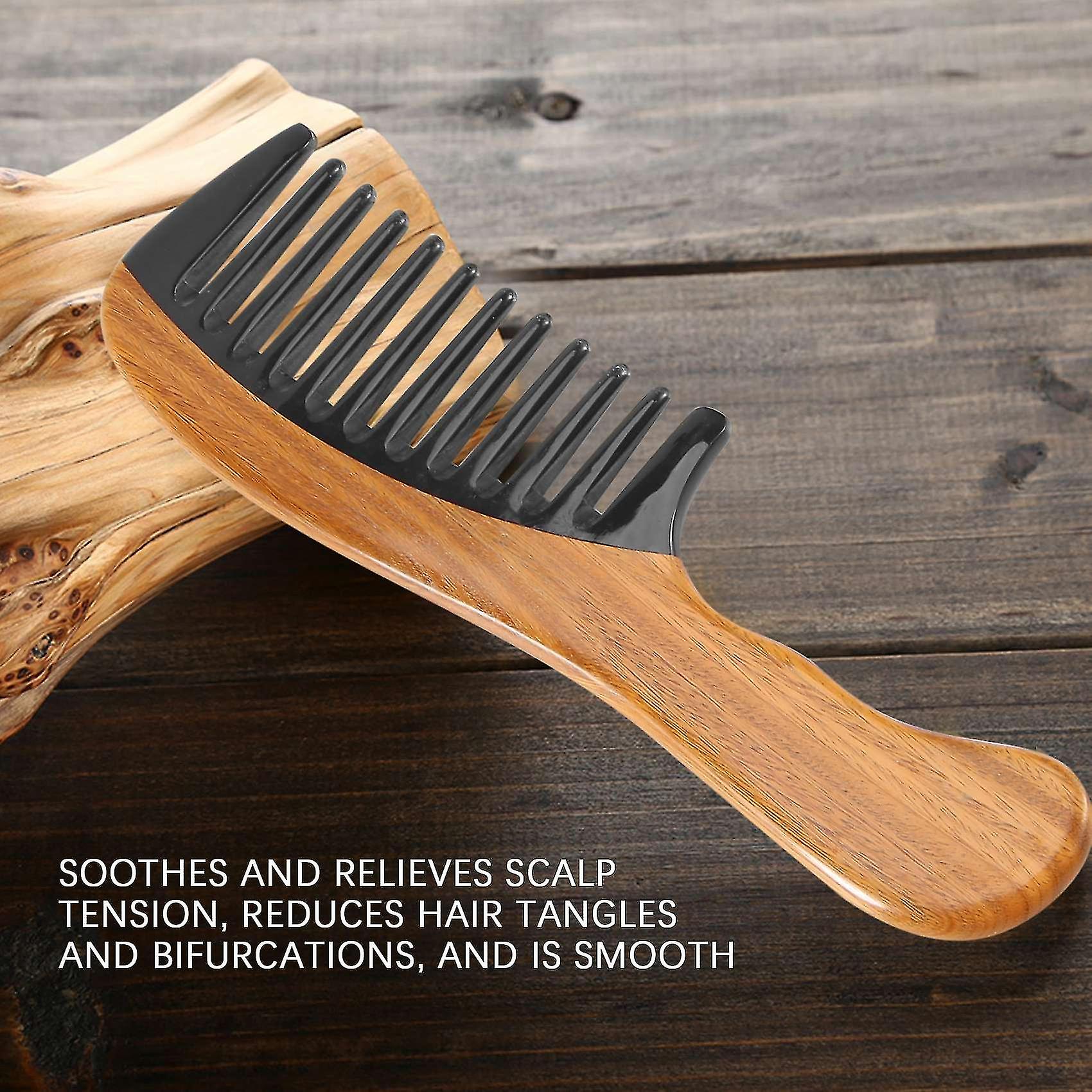Nature Therapy Handcrafted Sandalwood Scalp Massage Brush & Comb – Vintage Wooden Hairbrush (19 Cm, Unisex)