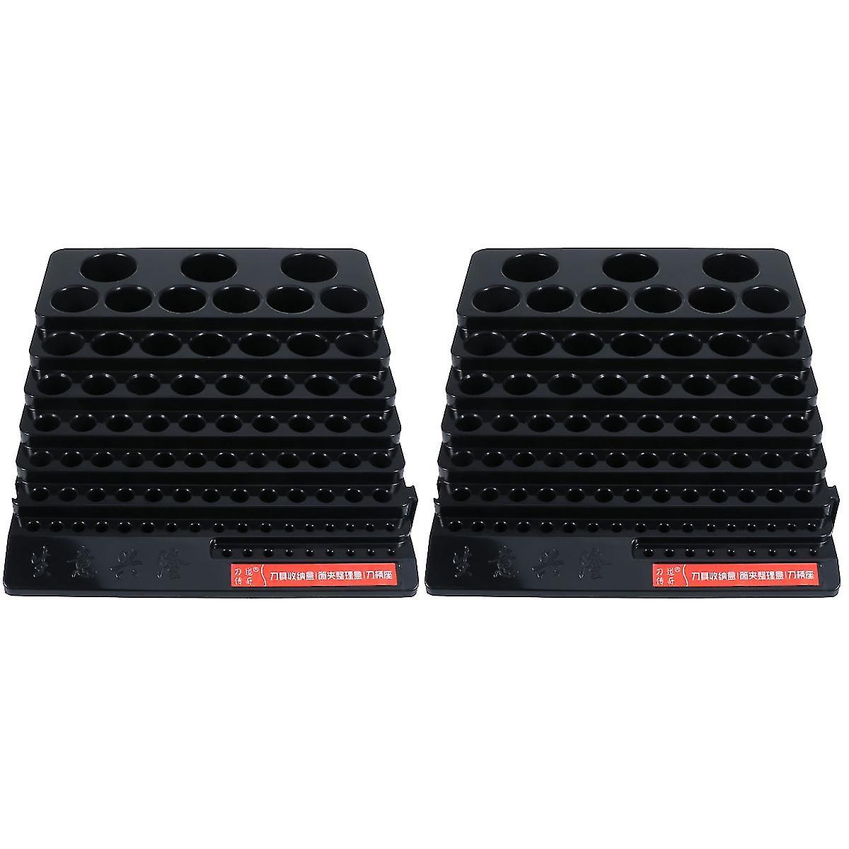 2 Pcs Multifunctional Saving Space Drill Milling Cutter Storage Box Cutter Accessory Box Finishing B
