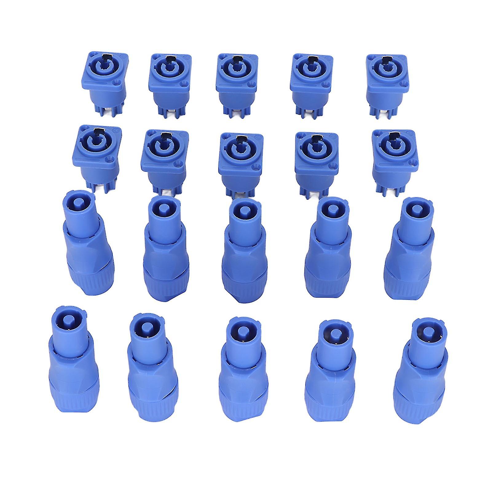 10 Sets 3 Pin Power Connector Professional Stage Light Power Cable Plug for LED Large Screen Speaker 20A