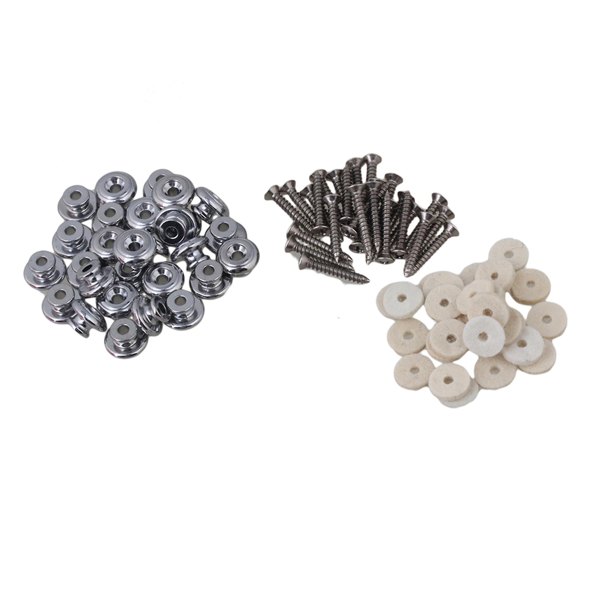 10x Chrome Mushrooms Head Guitar Strap Buttons Strap Pin 15mm