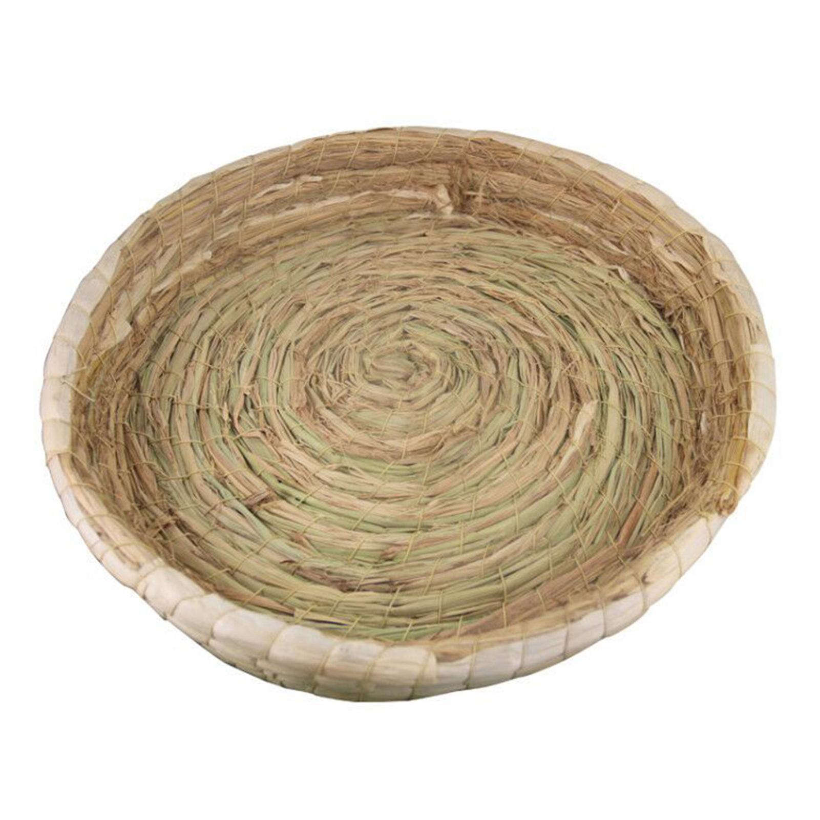 Straw Cat Nest Hand Woven Cat Nest Breathable Round Cat Scratch Box for Cats Dogs Rabbits Geese Bottom Diameter 45cm/17.7in 