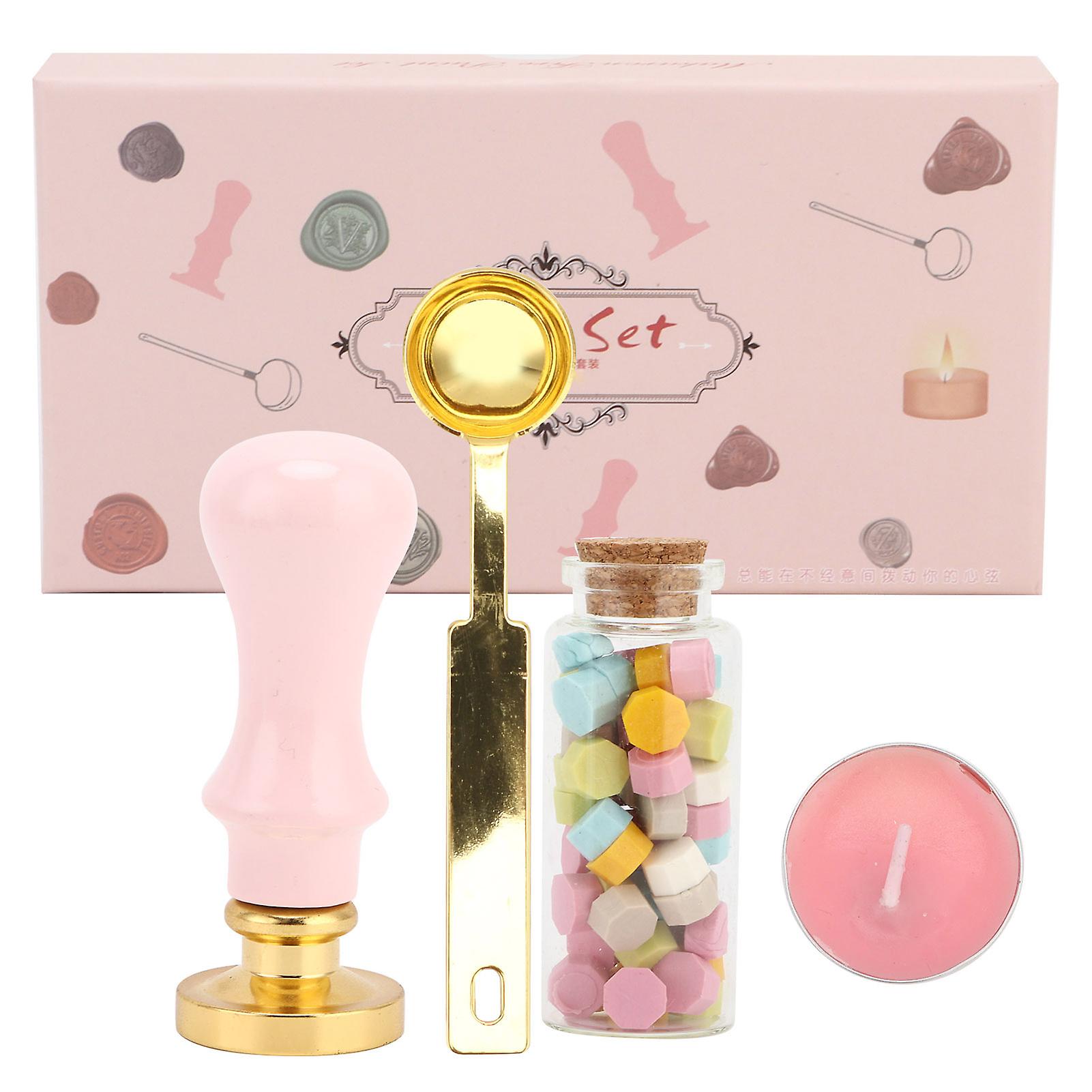 Wax Seal Stamp Kit Clear Pattern Macaron Color DIY Classic Sealing Kit for Envelopes Invitations Wedding Embellishment
