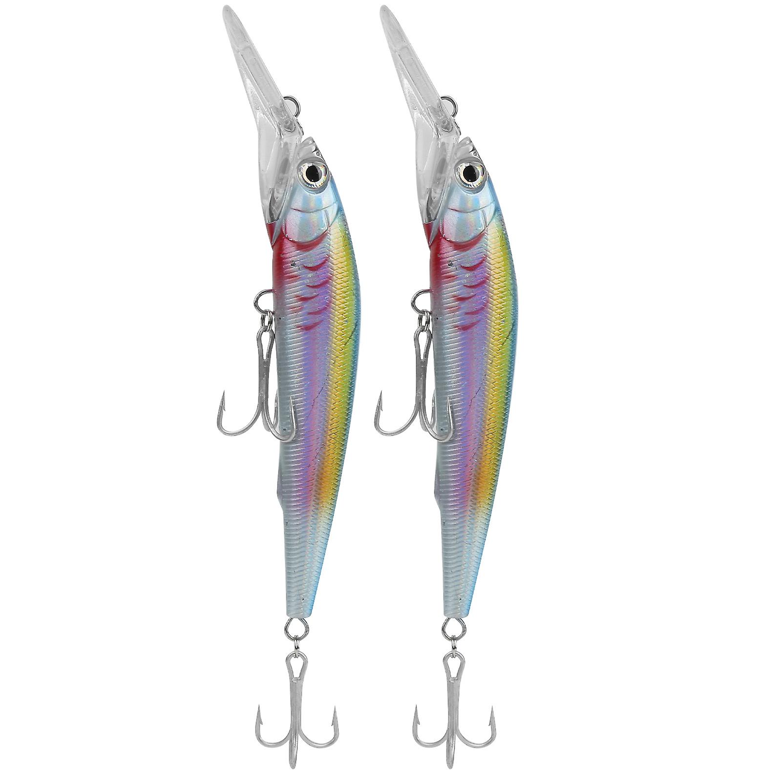 2Pcs Plastic Artificial Simulation Deep Diving Minnow Lure Bait Fishing Accessory3#