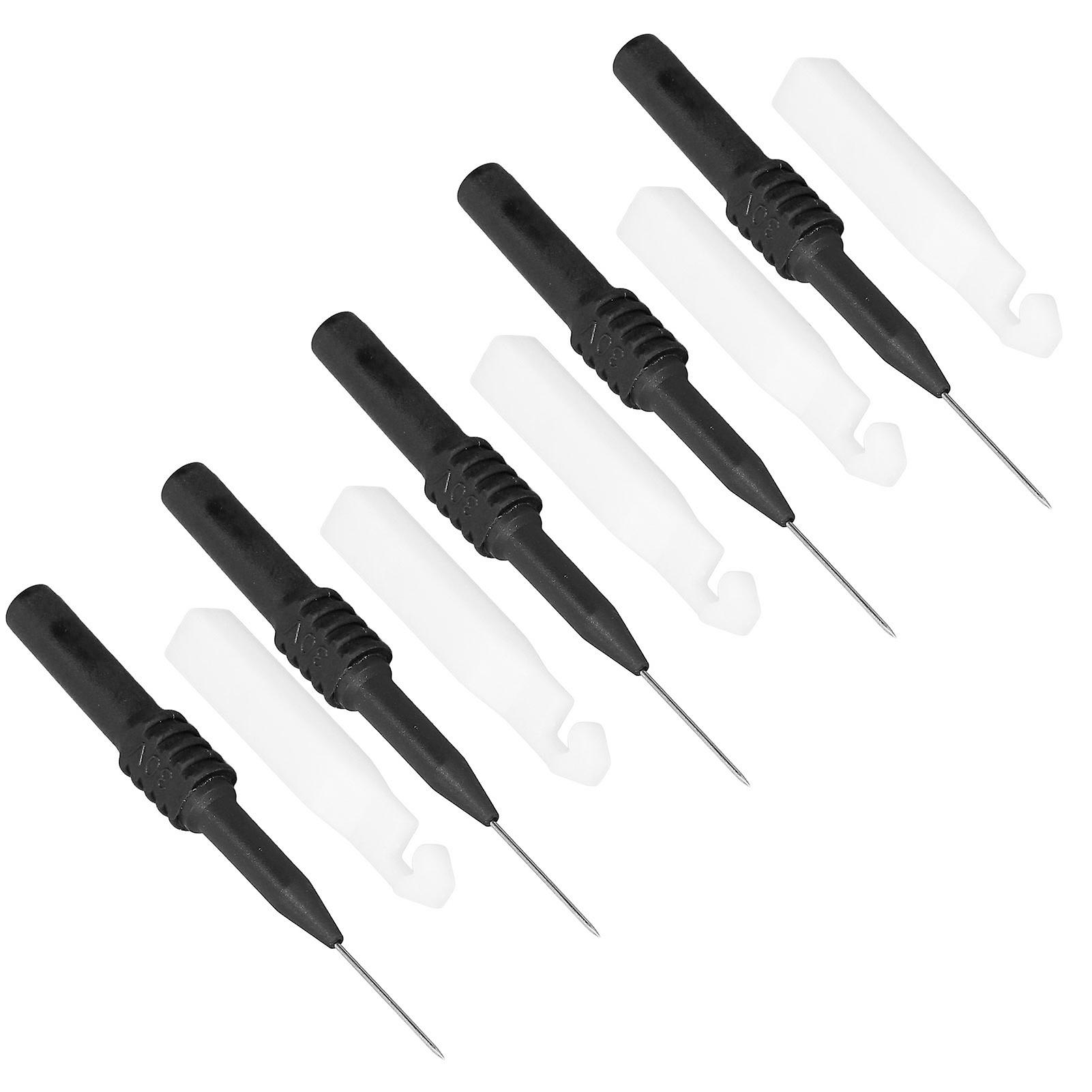 5Pcs Test Probe Piercing Needle 0.7mm with Sheath Testing Accessory Set Kit for MultimeterBlack