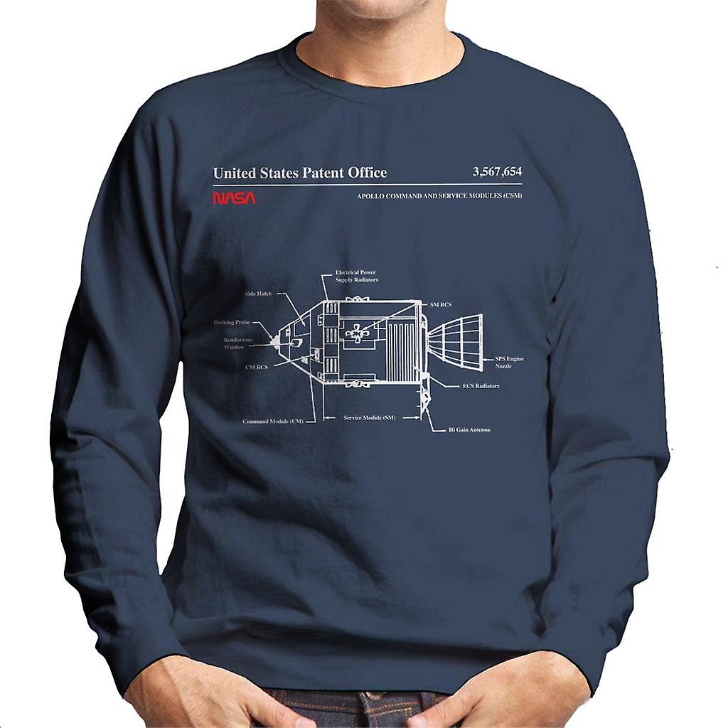 NASA Apollo Command Service Modules Blueprint Men's Sweatshirt