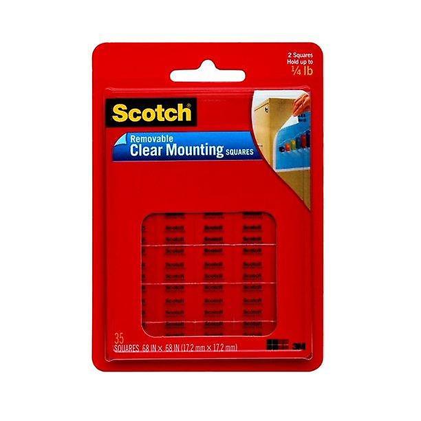 Scotch Removable Clear Mounting Squares, .68" X .68" Squares, 35 Total