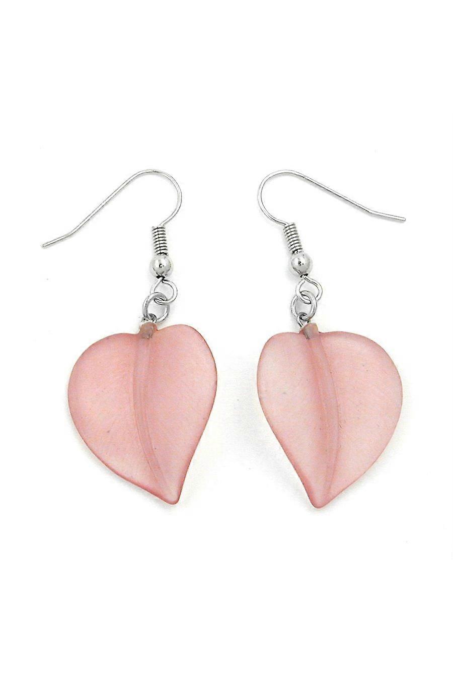 Hook Earrings Leaf Bead Rose - Gl00854