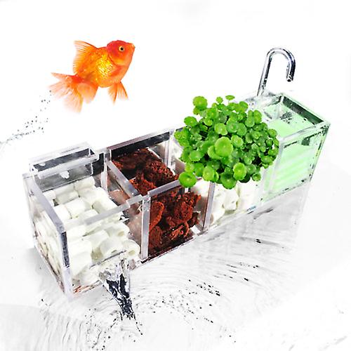 2-6 Grids Acrylic Aquarium Fish Tank External Hang On Filter Box With Water L2
