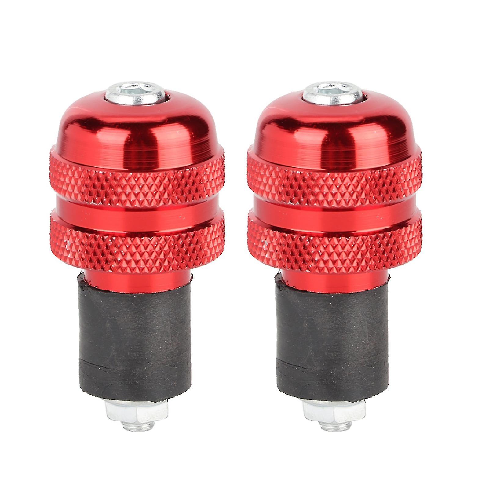 Motorbike Handlebar Grips 22MM with End Caps, Red Color