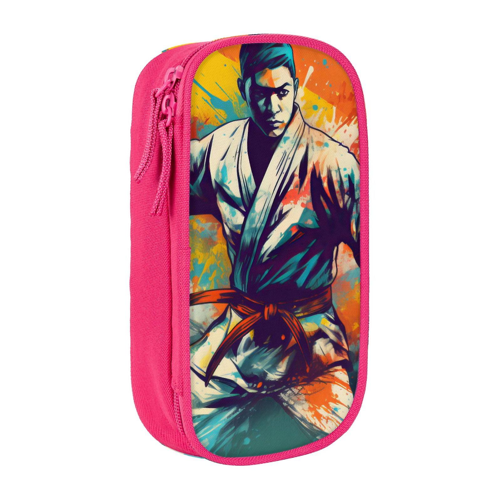 LNWH Large Storage Pencil Case, Jiu Jitsu Fighter Pattern with Zipper Large Capacity Pencil Pouch