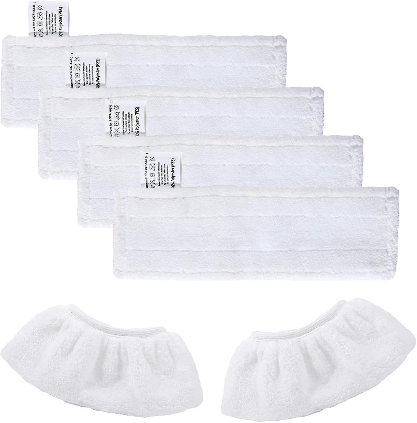 Kit of 4 Microfiber Cloths Replacement Wipes & 2 Microfiber Cloths Cloths for Karcher Easy Fix SC2 S