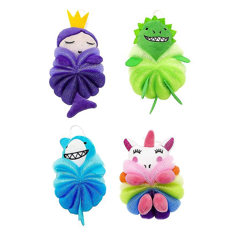 4pcs Cartoon Style Bath Skin Scrubber