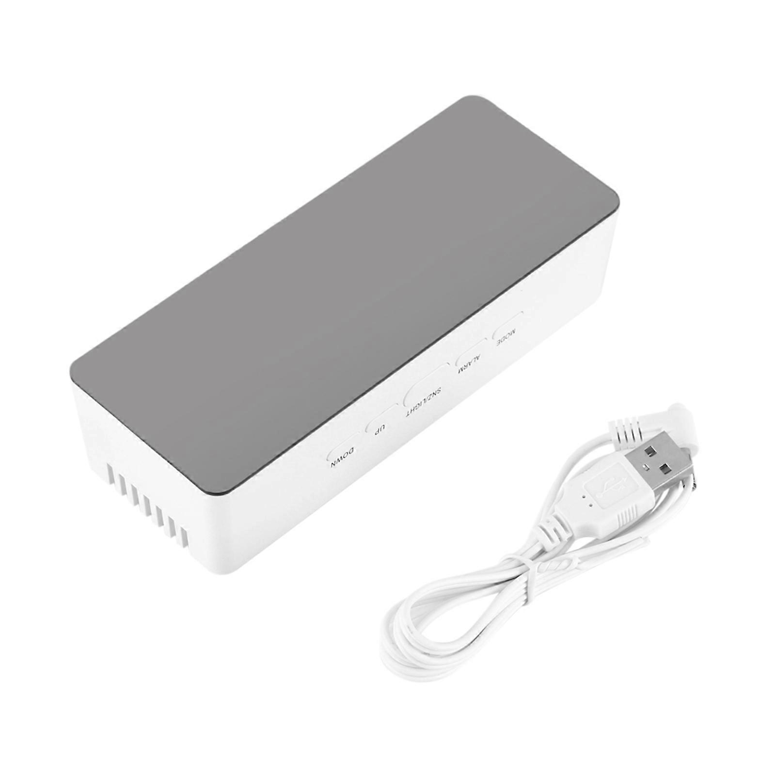 Multi Function Led Digital Cosmetic Mirror Alarm Clock Gift Rectangle