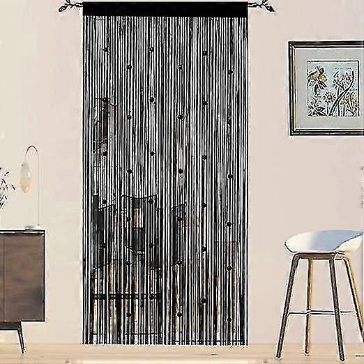 ستائر باب مطرز (أسود 100 * 200 سم) ، ستائر طائرة للأبواب ، النوافذ ، أقسام الغرف ، ألواح المدخل ، ستائر خزانة غرفة المعيشة