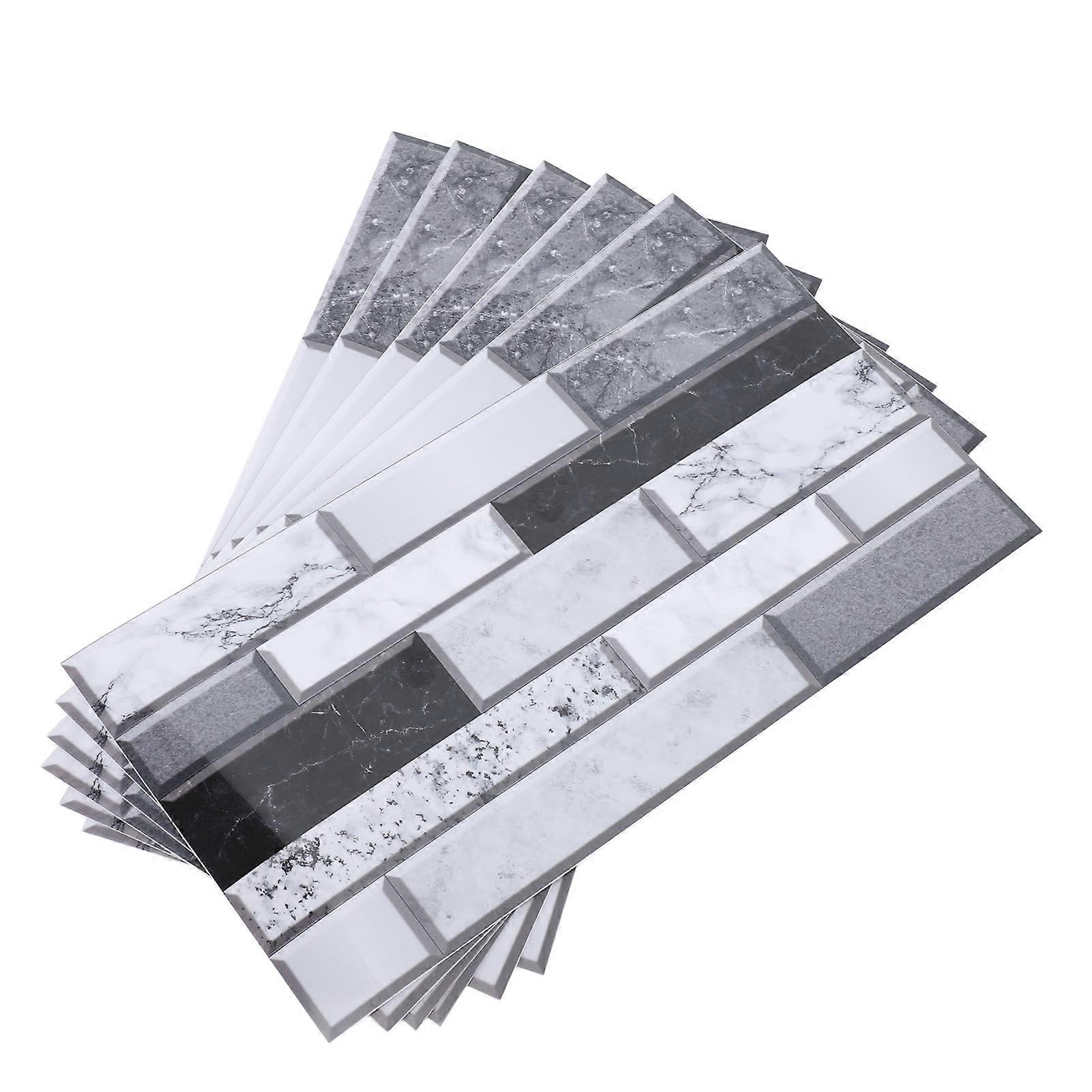 6 PCS Kitchen Backsplash Wallpaper PVC Self Adhesive Waterproof Oil Resistant Peel and Stick Backsplash for Home 5.9x11.8in FG53