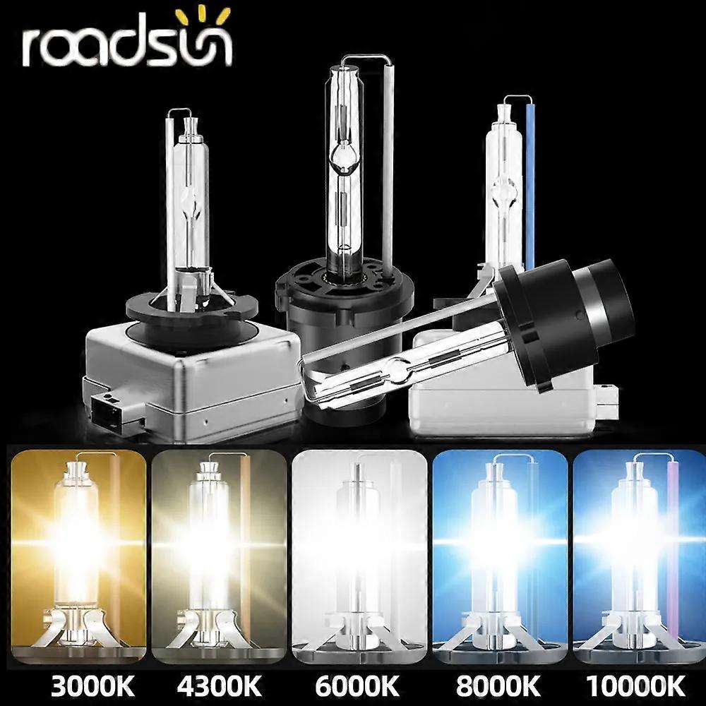 roadsun 2Pcs D1S D2S D3S D4S Cabeça HID carro Xenon Bulbo 35W D1 D2 D3 D4 Cabeça 3000K 4300K 6000K 8000K 12000K Auto 12V