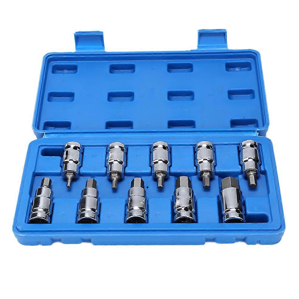 10pcs Hex Bit Socket Set Wrench Tools Manual Car Repair Tool 1/2in