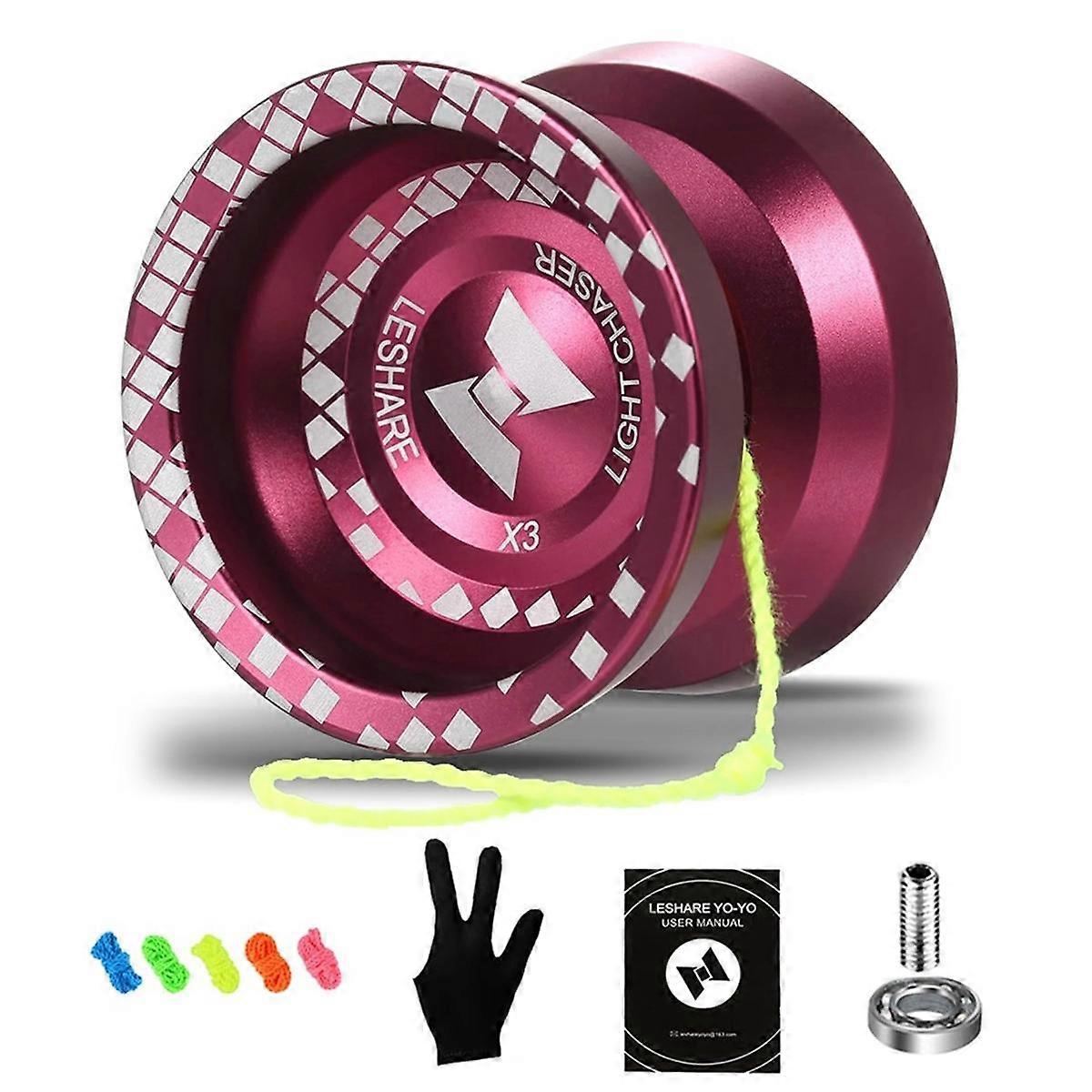 LESHARE Yoyo Magic Yoyo Unresponsive Professional Yoyo with Ball Bearing Mosaic Extraordinary Yoyo Red