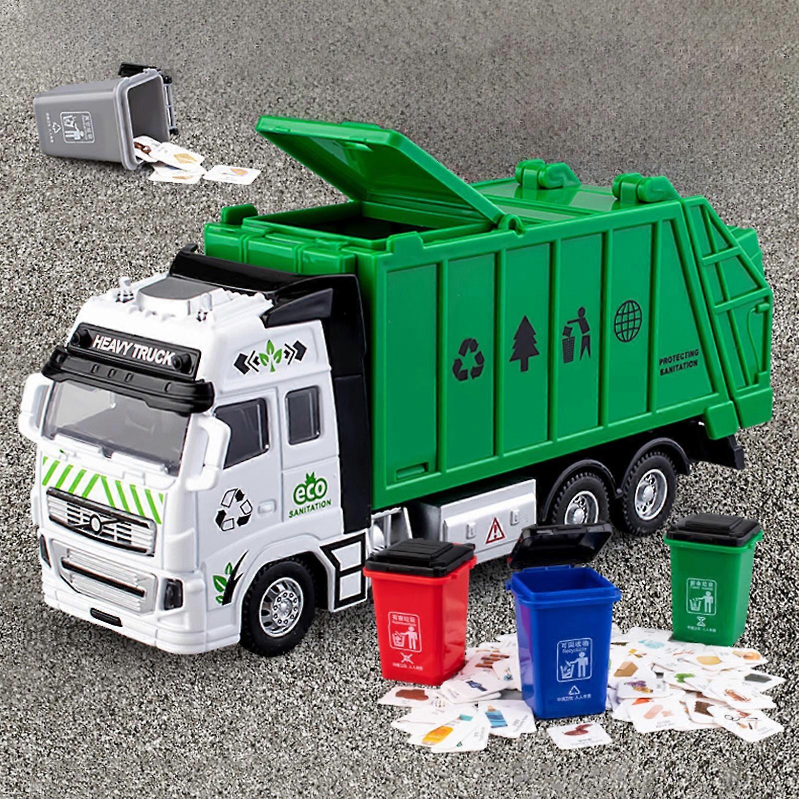 Alloy Garbage Truck Children's Toys Boys' Cleaning Truck Project Self Loading Self Dumping Sanitation Truck Hanging Bucket Garbage Classification