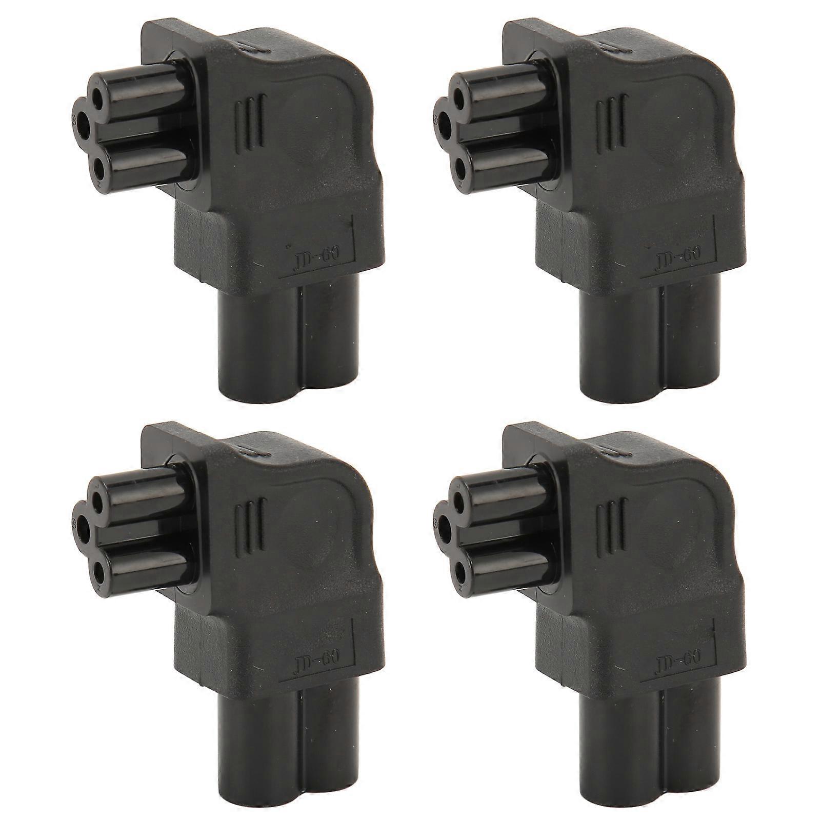 4Pcs IEC320 C6 to IEC320 C5 Power Adapter Right Angle 90 Degree Left Turn IEC320 C6 Male to C5 Female Power Adapter 250V