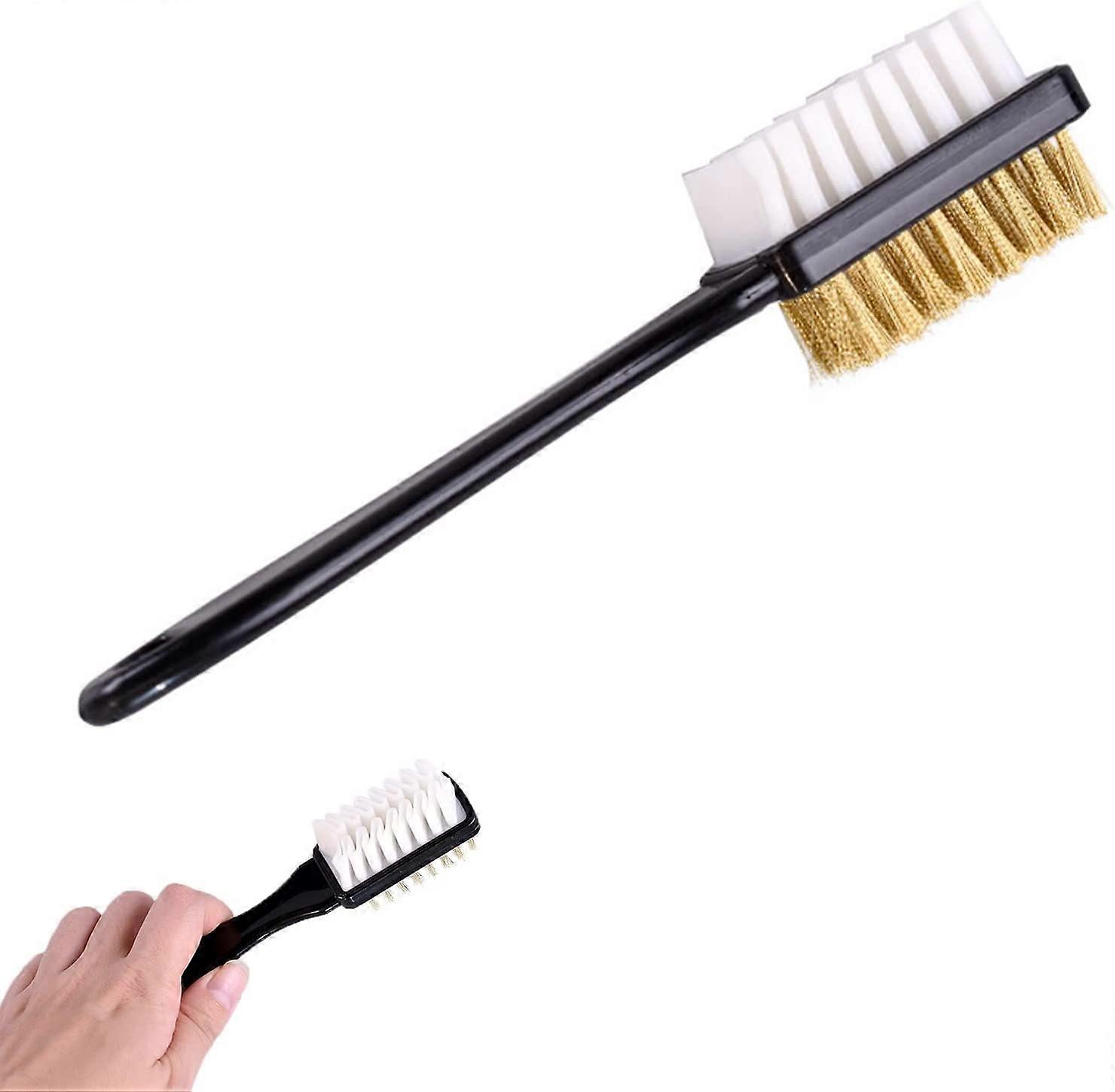 Brosse à daim pour chaussures, brosse en laiton, brosse à chaussures polyvalente avec poignée, brosse à daim, soins pour le daim