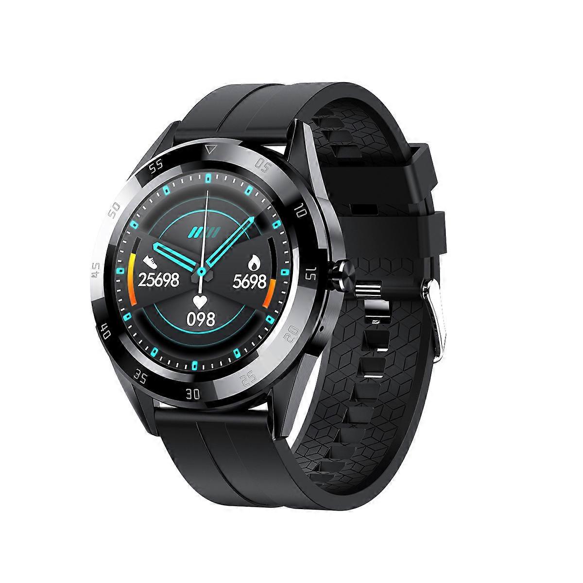 Y10 smart bracelet full touch round screen bluetooth call heart rate blood pressure monitoring multi-function sports watch black glue