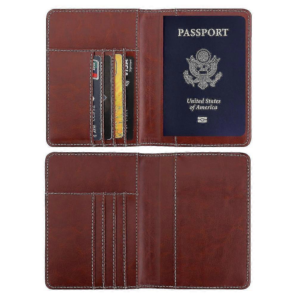 leather passport holder wallet cover case rfid blocking travel wallet