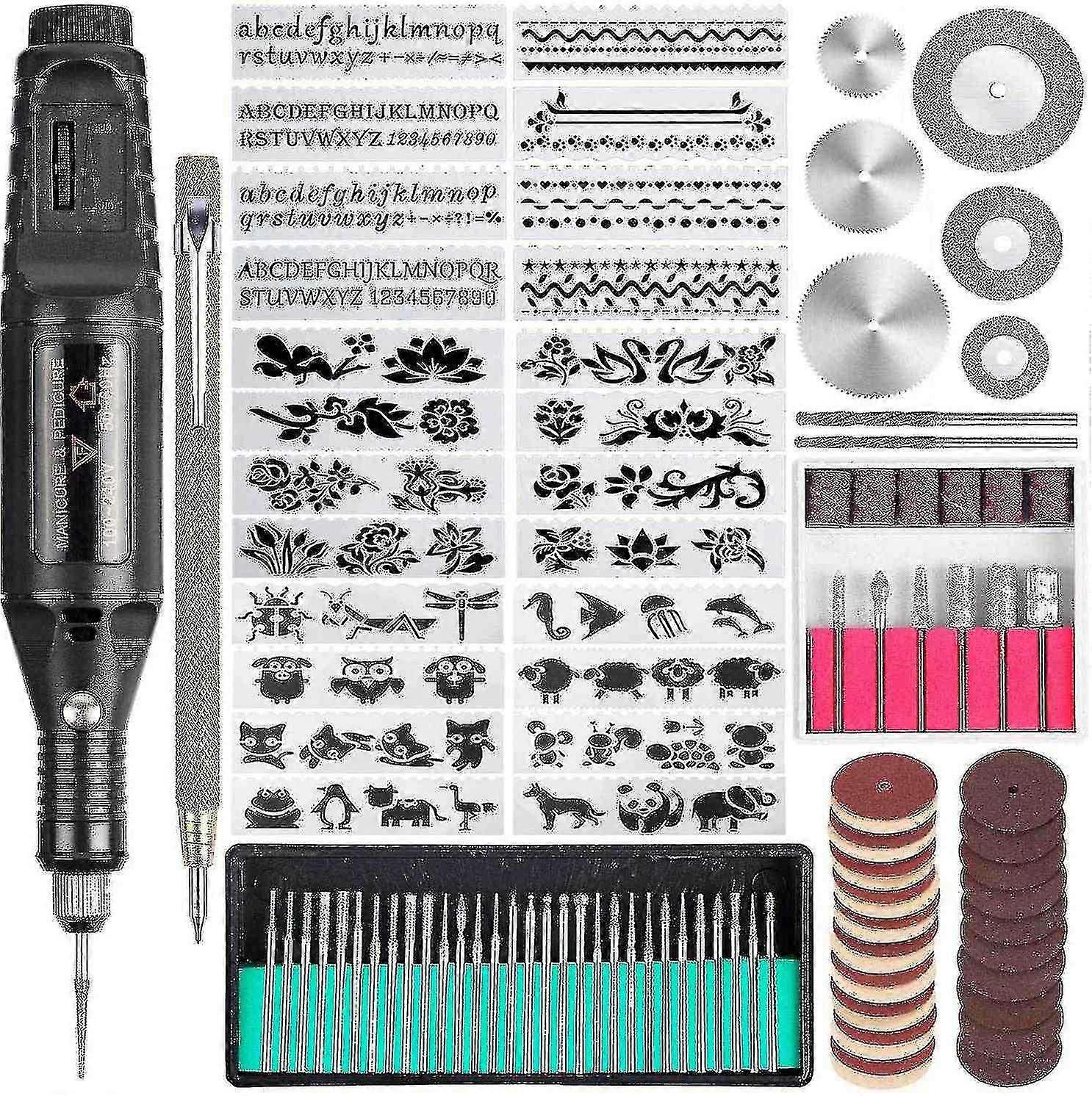 108 Pcs Electric Engraving Tool Kit, Multi-functional Corded Mini Engraver Etching Pen Diy Rotary T