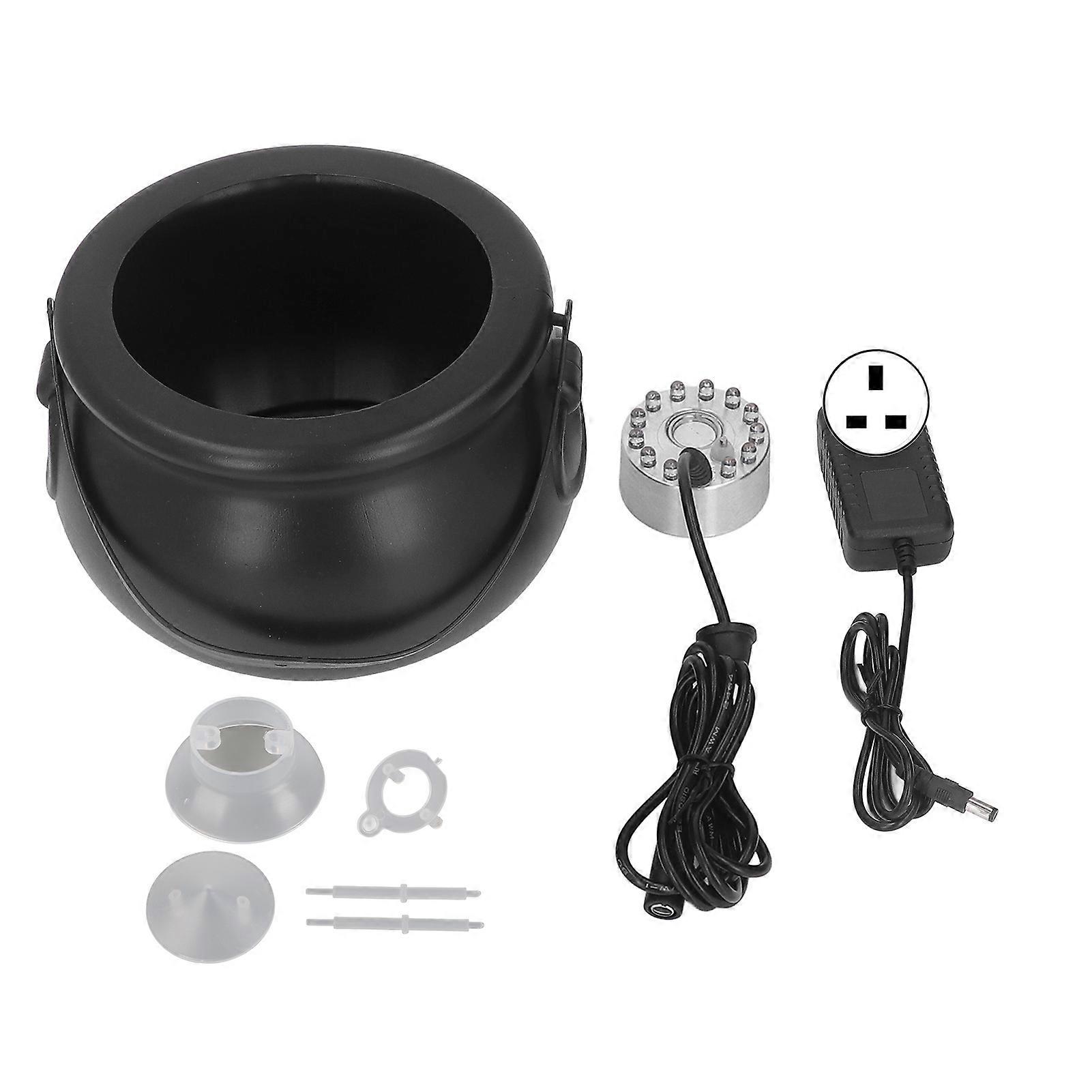 Halloween Cauldron Mist Maker 12 LEDs Horror Style Silver Halloween Mist Maker Decorations for Party