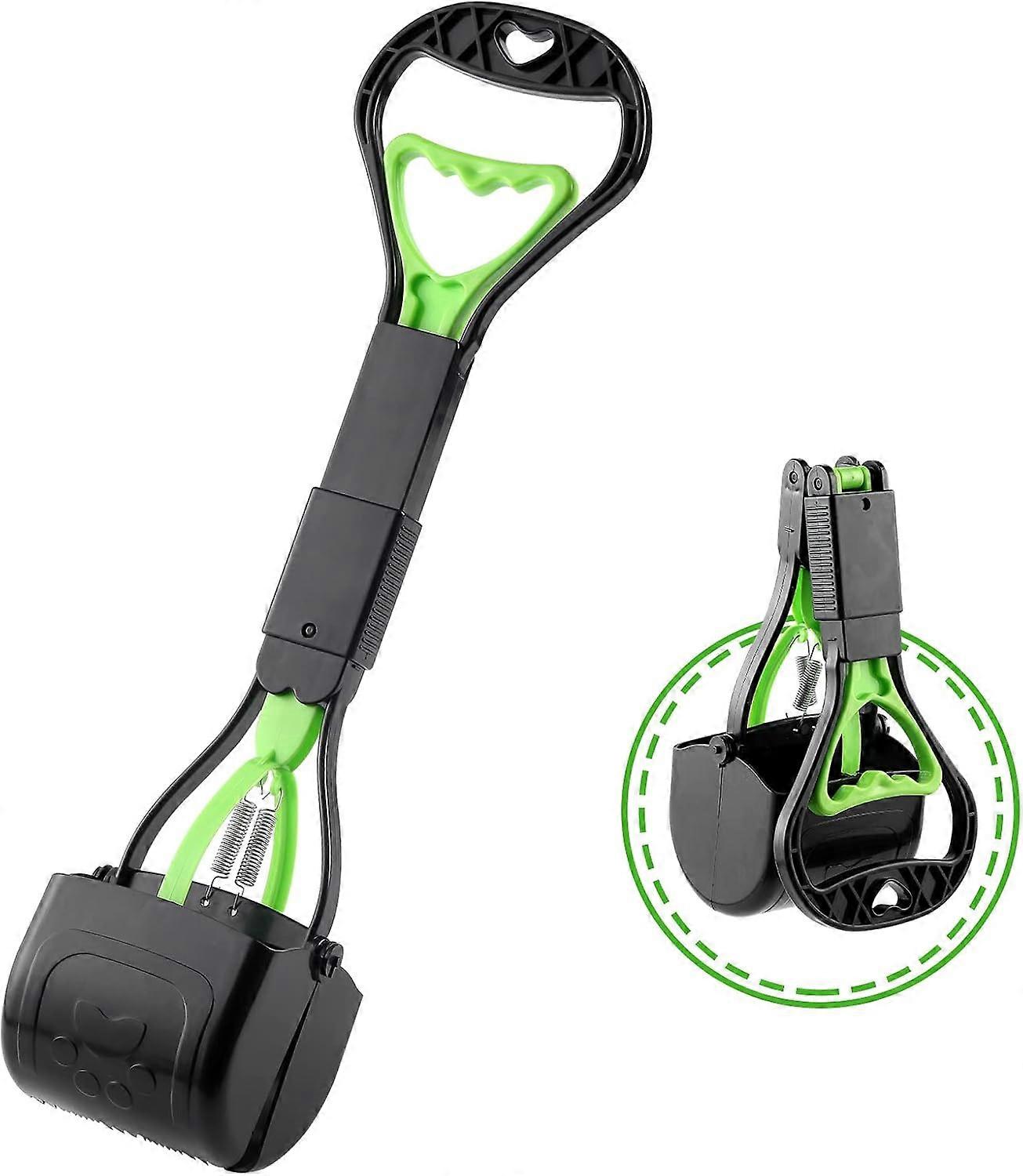 Pooper Scooper for Dogs, Long Handle Poop Scooper for One-Hand Opertating, Portable Dog Poop Pick Up Tool