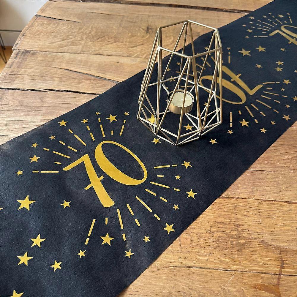 Gold Metallic Sparkling Age 70 Table Runner