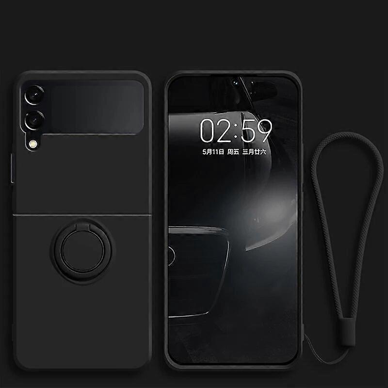 حامل حلقة ملونة جديدة حامل مغناطيسي جراب لسامسونج جالاكسي Z فليب 3 فليب 4 فليب 5 5G فليب 3 غطاء غير قابل للانزلاق لسامسونج Z Flip5