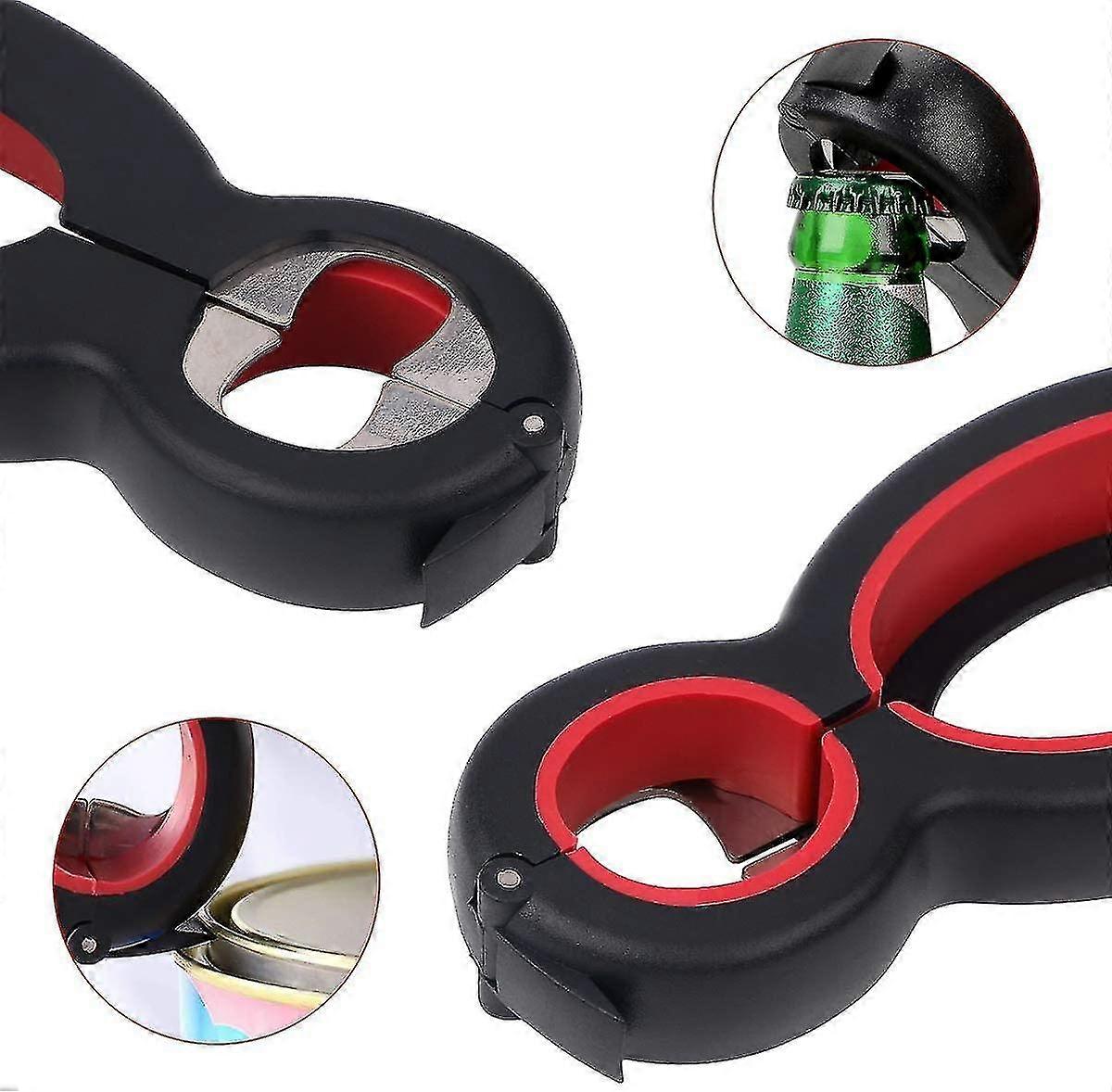 Glass Opener 6 In 1 Bottle Opener Multi-function Lid Opener