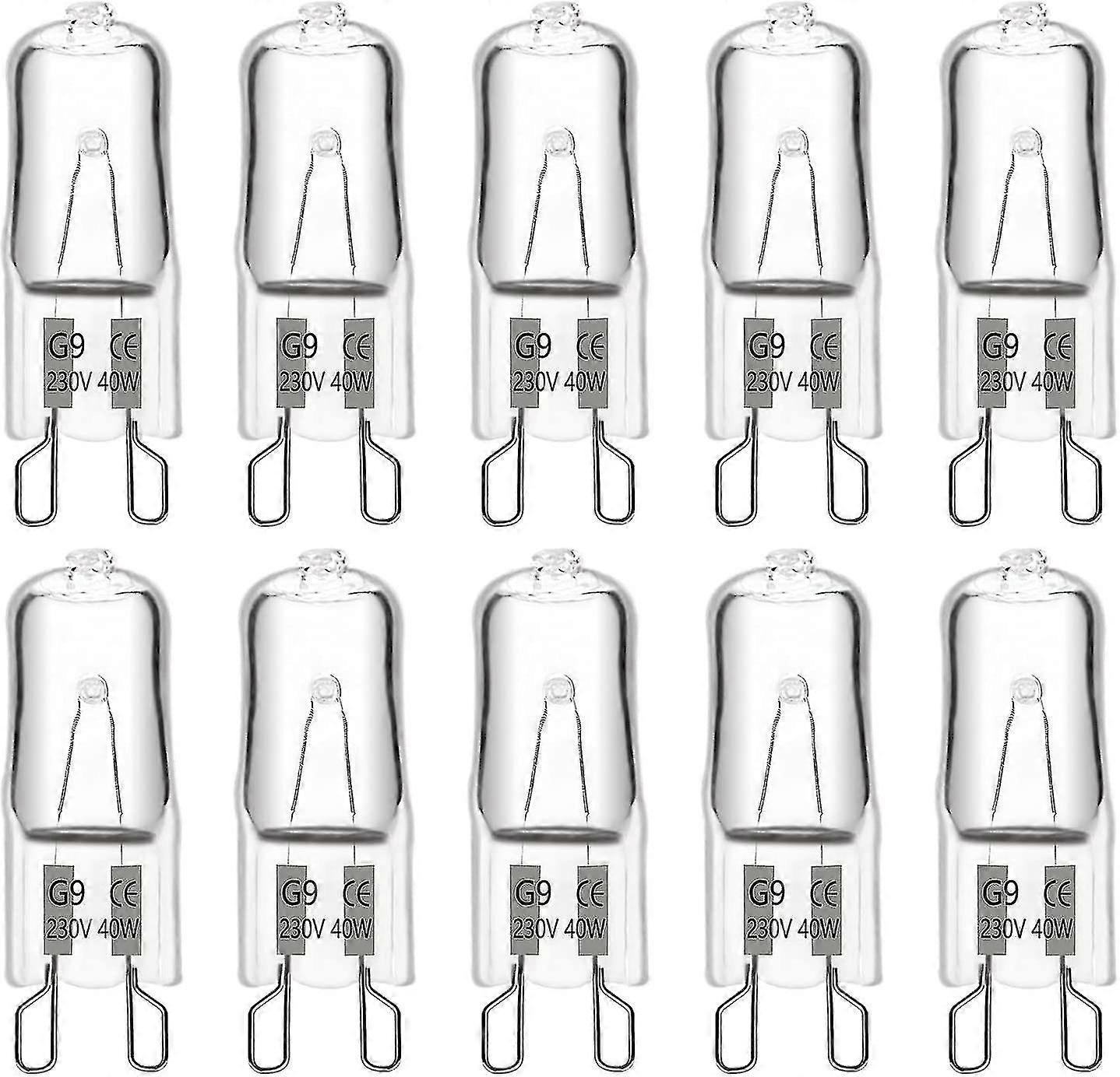 Wabjtam G9 Halogen Bulb 40w 230v,480lm 2900k Warm White Dimmable,g9 Capsule Bulbs,pack Of 10