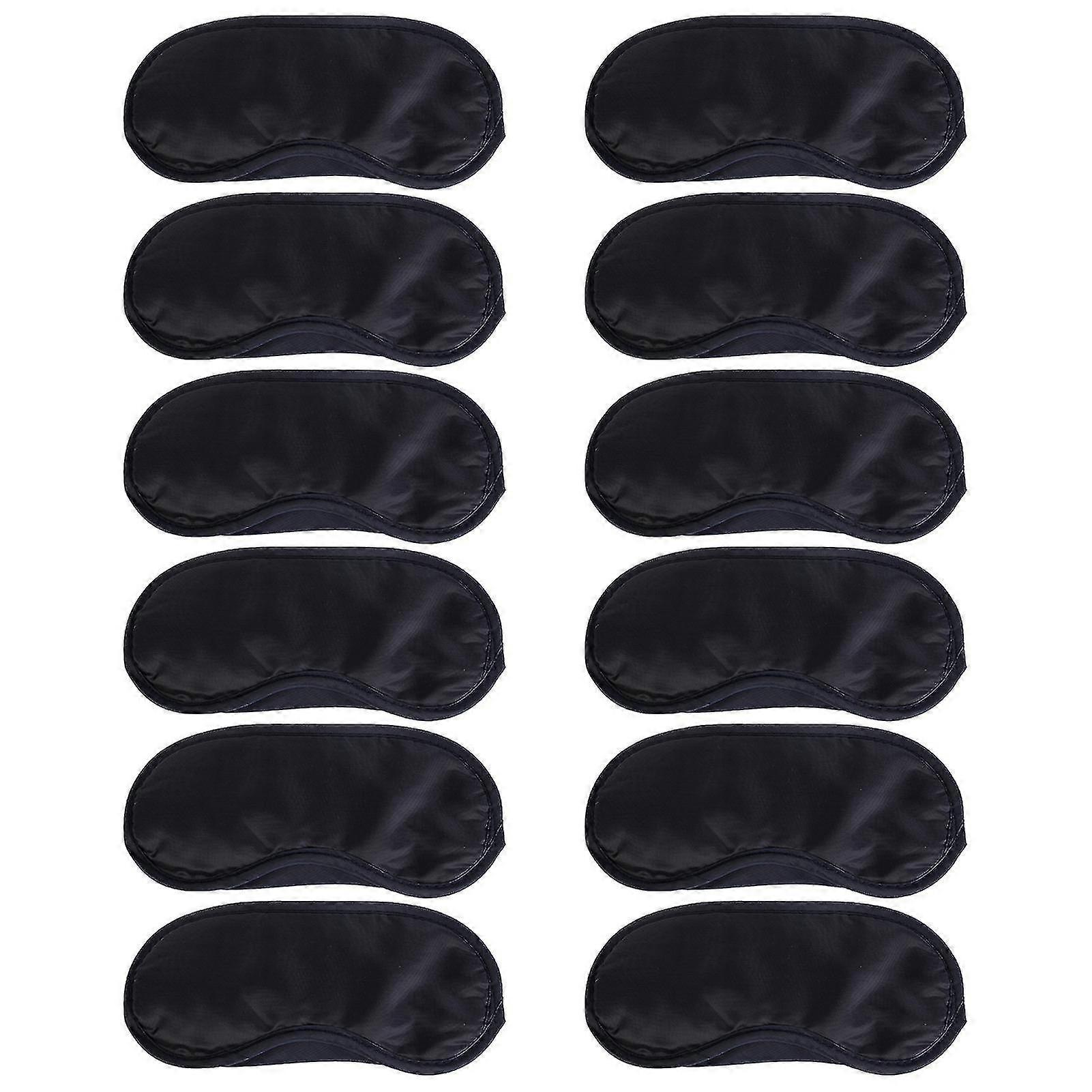 12pcs Sleeping Blindfold Elastic Strap Eliminate Fatigue Super Soft Polyester Relaxed Sleep Eye Blackout Cover For Office