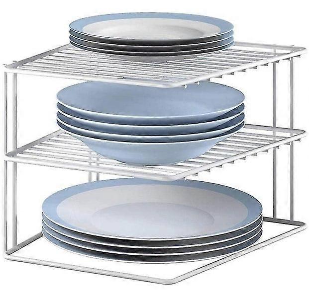 Corner Cupboard Insert - 2 Levels - 23x23x20 cm - White