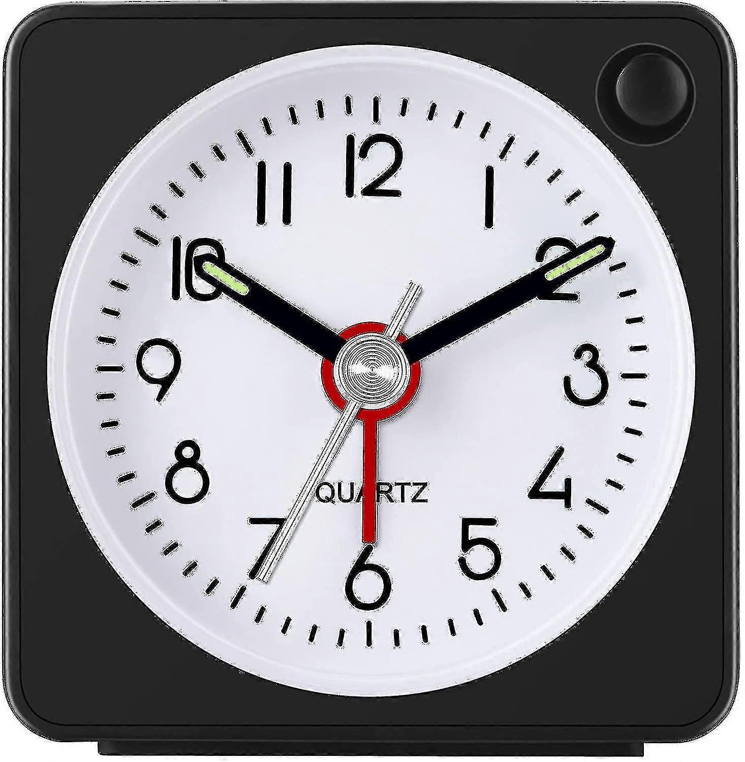 Travel Analog Alarm Clock, Ultra-compact Clock With Snooze And Light Function, Ultra-quiet Non-tick