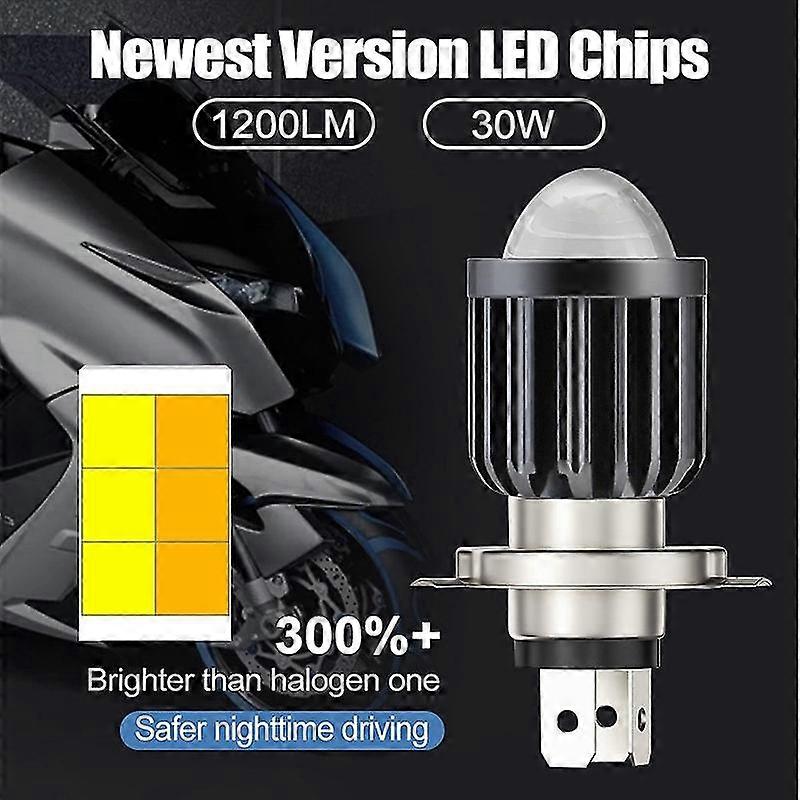 H4 Led Spotlight Small Light Bulb Led Motorcycle Modified Headlight Integrated Two-color Headlight