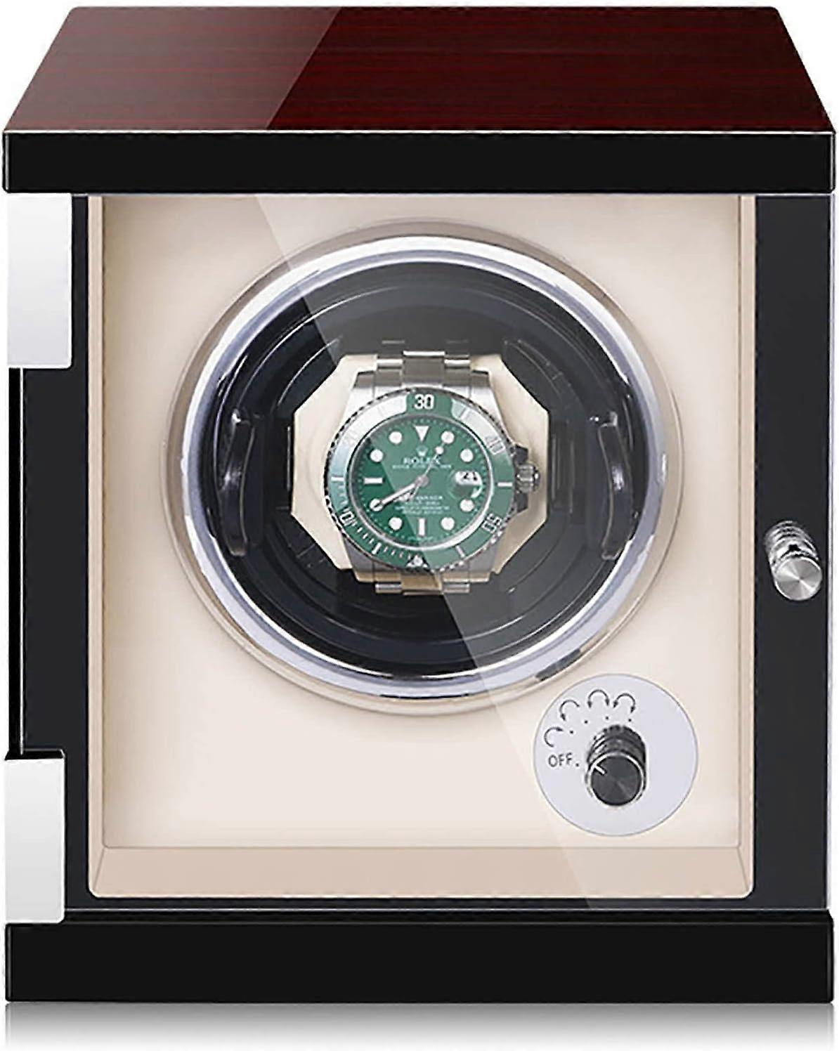 Automatic Winder with Led Light, Smart Vertical Watch Shaker, Anti-Magnetic Design, Automatic Stop When The Door is Opened, Battery/USB Power Supply