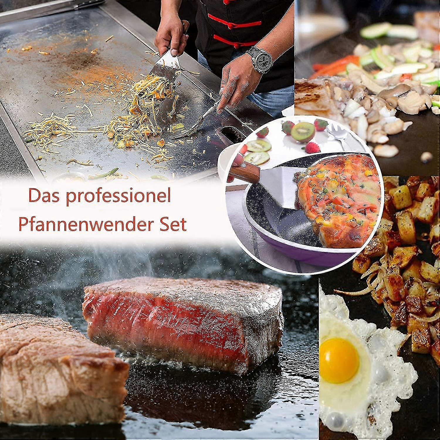 Stainless Steel Spatula Set, Cooking And Grill Utensils, Smooth And Perforated